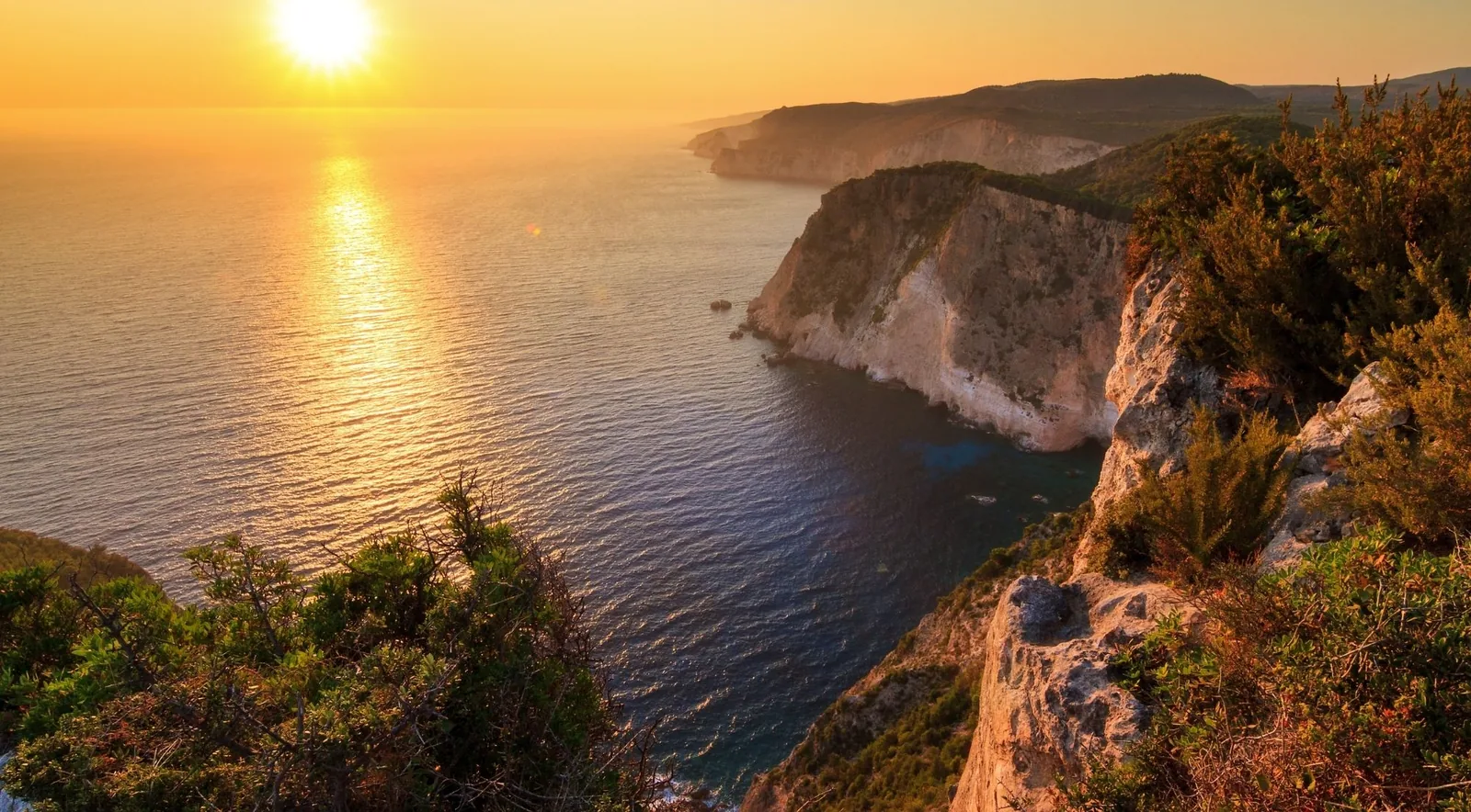 Sunset from the Keri cliffs in south-west Zakynthos